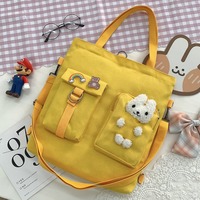 Nouveau design gros grands sacs à bandoulière shopping livre d'étudiant sac d'école fille lapin lapin sac à dos toile sac fourre-tout