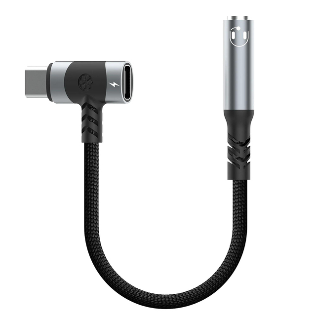 USB C to 3.5mm Earphones and Charger Adapter 2-in-1 C-type to Aux Microphone Jack, with PD 100W Fast Charging Encryption Dongle