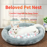 Coussin ouvert pour animaux de compagnie, tapis de couchage pour chat et chien, nid douillet en peluche, utilisation intérieure toute saison