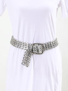 Cinturones de Lata de Refresco con Diseño de la Copa Mundial de Fútbol <span class=keywords><strong>2026</strong></span>, Color Plateado, Estilo Ecológico y Chic, Cinturones de Cadena Hechos a Mano con Lengüeta de Lata de Refresco - Product Image 2