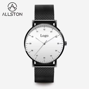 Orologio da Polso Allson Personalizzato, Nuovo, al Quarzo, Impermeabile, <span class=keywords><strong>di</strong></span> Lusso, in Acciaio Dorato, per Uomo, con il Mio Logo - Product Image 2
