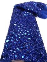TGC 5 Verges Par Pièce Tissu de Dentelle Brodée Africaine Luxe Style Ethnique Mariage Fête à Paillettes
