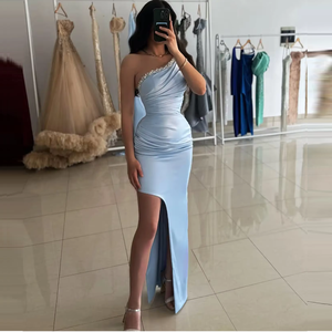 Özelleştirilmiş zarif Jersey düz bir omuz kristal abiye ısmarlama vesilesiyle önlük 2025 yüksek kalite balo kıyafetleri - Product Image 1