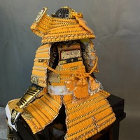 Casque et armure de samouraï japonais May Doll, modèle de grande taille, doré, 100% fait main