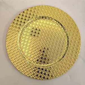 Gold Silver Electroplated Plastic Charger 33Cm 13 Inch Wedding Hotel Party <b>Decorative</b> <b>Plate</b> - Product Image 5