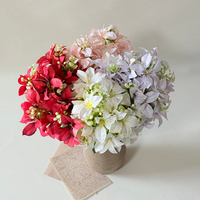 Bouquet de 9 lys en soie faits à la main - Fleurs artificielles à toucher naturel, antibactériennes et longue durée pour mariages et décoration intérieure
