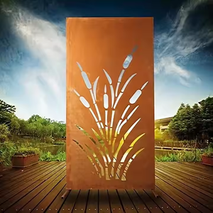 Customized Art Deco Metal <b>Screen</b> Corten Steel Gates and Fence <b>Panels</b> for Backyard - Product Image 4