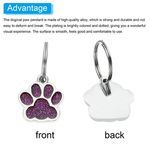 Factory Wholesale Zinc Alloy Identity Brand Claw Print Round Hanging Tag Engraveade Pet Collar Hanging Cat Dog Tag - Product Image 4