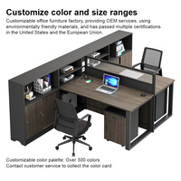 Escritorios Modernos para Computadora para Empleados, Estaciones de Trabajo Modulares Personalizadas para 6/8 Personas, Muebles de Oficina con Armarios de Almacenamiento con Divisiones