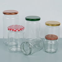 Pot à confiture en verre sans BPA, pot à miel, pot à cornichons, récipient en verre avec couvercle doré, pot à miel carré