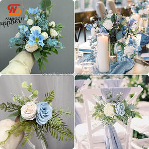 SMOOTH 2025 Nuevo Camino de Mesa Floral Azul Personalizado, Corona, Ramo, Decoración de Boda, Arreglo Floral - Product Image 4