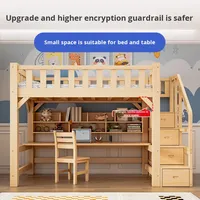 Lit superposé en bois massif, bureau surélevé, lit superposé pour enfants et adultes, dortoir, lit multifonctionnel haut-bas, mobilier minimaliste pour la maison