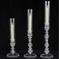 Bon prix décoration de table moderne en métal transparent pièce maîtresse de mariage bougeoir