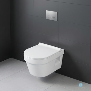 WC suspendu monobloc Vistaar à double chasse avec réservoir encastré, design moderne en céramique pour usage en salle de bain - Product Image 5