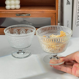 Bol en verre gaufré moderne et minimaliste, écologique, motif tournesol, pour crème glacée, yaourt, flocons d'avoine, <span class=keywords><strong>petit</strong></span>-<span class=keywords><strong>déjeuner</strong></span>, dessert - Product Image 3