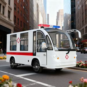 Chariot de transport électrique ZOWN à cabine fermée avec feux de signalisation pour les services de parc - Product Image 1
