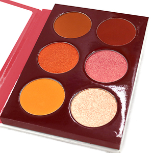 Tùy chỉnh logo của bạn trang điểm Satin Ánh sáng lung linh 6 màu Eyeshadow Palette cho cuộc sống phổ biến trang điểm - Product Image 4