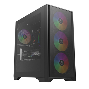 Boîtier PC MicroATX de haute qualité, format <span class=keywords><strong>tour</strong></span> moyenne, avec panneau en maille métallique et fenêtre latérale pour <span class=keywords><strong>ordinateur</strong></span> de jeu préassemblé - Product Image 2