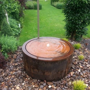 Fontaine circulaire rustique pour jardin, bassin d'eau pour la décoration extérieure de la pelouse - Product Image 4