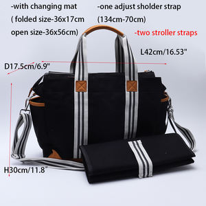 <span class=keywords><strong>Sac</strong></span> à langer multifonctionnel avec matelas à langer, plusieurs poches, sacoche bandoulière pour maman et filles, <span class=keywords><strong>sac</strong></span> à langer en toile avec poignée - Product Image 2