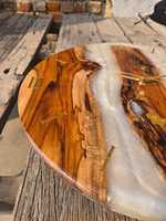 Jam Dinding Kayu Resin Epoxy Premium – Jam Dinding Dekoratif Buatan Tangan untuk Rumah & Hotel