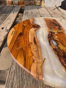 Premium Epoxy Resin Wooden Wall <b>Clock</b> – Handmade Decorative Wall <b>Clock</b> for Home & Hotel - Product Image 5