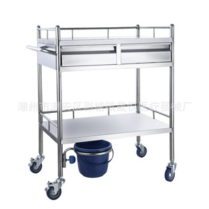Shengyue Stainless Steel Medical Cart 2 Tier With Bucket Emergency Use Hospital <b>Trolley</b> - Product Image 1