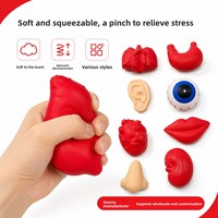 Jouet Squishy de Simulation d'Halloween en Mousse PU, Organes Humains Simulés (Cœur, Foie, Poumons, Reins) pour Soulagement du Stress et Décompression par Compression