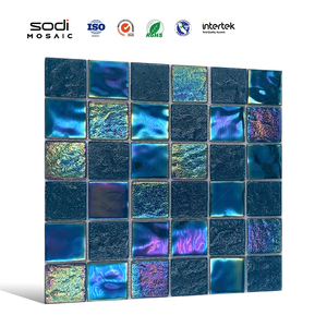 Mosaïque de verre bleu irisé <span class=keywords><strong>tendance</strong></span> pour cuisine, salle de bain, hôtel, salon, piscine extérieure/intérieure, bassin à poissons - Product Image 2