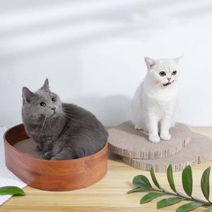 Gran oferta, 3 en 1, cama rascadora clásica moderna para gatos, forma ovalada, corrugada, 3 en 1, cartón para rascar gatos, poste de cartón para salón, cartón de papel - Product Image 2