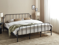 Lit double en métal robuste de conception 2026, cadre de lit Queen pour la maison, l'hôtel, l'appartement