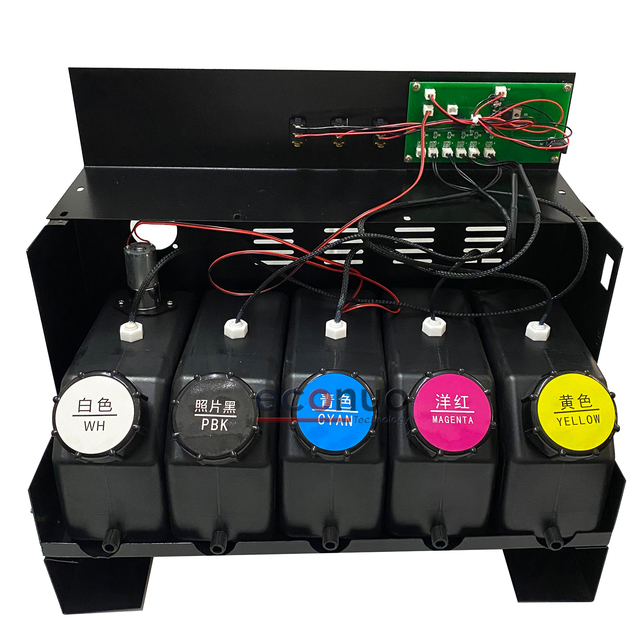 2022 High Quality Continuous Supply System 5 Colors UV Ink Tank with Level Sensor Motor of White Ink Tank