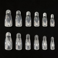 Outil d'extension d'ongles en acrylique papillon carré français avec logo personnalisé, double forme pour ongles avec boîte en plastique