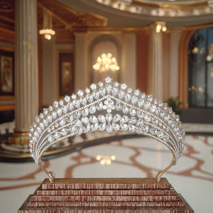 Nuevo barroco chapado en oro aleación boda pelo corona compromiso fiesta princesa novia tocado <span class=keywords><strong>y</strong></span> corona <span class=keywords><strong>para</strong></span> niñas - Product Image 6