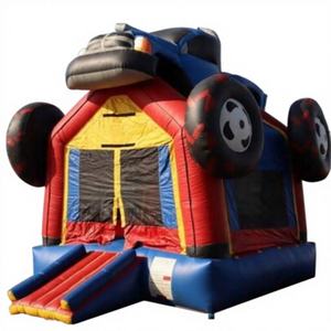 Castillo Inflable Comercial Combinado con Tobogán de Camioneta Monstruo, Casa de Brinco de PVC con Diseño de Auto de Carreras, Fácil de Instalar, Capacidad para 5-10 Personas, para Parque de Aventuras - Product Image 1