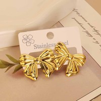 Anting-anting baja tahan karat bergaya punk Eropa-Amerika, tren terbaru, desain geometris tidak beraturan, perhiasan mode.