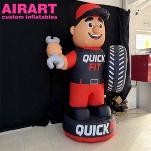 Mascotte Gonfiabile Personalizzata a Forma di Meccanico, Gigante Gonfiabile Pubblicitario da Esterno a Tema Riparatore con Chiave Inglese e Pneumatico - Product Image 3