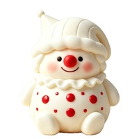 Jouets Squishy de Noël Clown à Remontée Lente en TPR, Chapeau de Père Noël, Clown Garçon Fille, Bonhomme de Neige, Jouets Anti-Stress à Presser, Vente en Gros