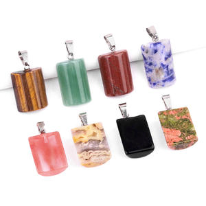 Grosir gaya baru 20MM hijau alami Aventurine mawar kuarsa liontin kalung grosir manik-manik perhiasan dengan silinder liontin - Product Image 3