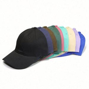 Casquette de baseball vintage non structurée à 6 panneaux en sergé 100 % coton, design tendance prêt à expédier avec visière incurvée et nœuds plats, disponible en 13 couleurs - Product Image 1