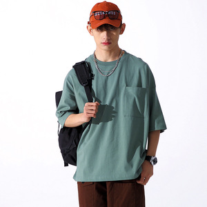 Maglietta oversize Relax <span class=keywords><strong>Super</strong></span> Soft Plus Size T-Shirt da uomo con tasca in cotone 100% a manica corta - Product Image 3