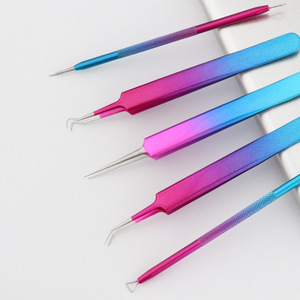 5 Piece Colored Stainless Steel Acne Needle Set Blackhead Remover Facial Extraction Tool For Face General Population - Product Image 3
