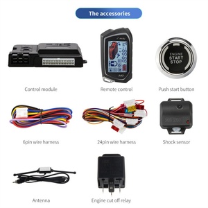Hot Sale EASYGUARD EC207-M9 2 Way <b>Car</b> Alarm System with LCD Pager Display <b>Push</b> Start Button Remote Starter & Shock Warning - Product Image 3