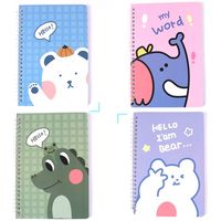 Foska Tapa dura encuadernada 4 uds/bolsa Opp embalaje 70GSM papeles interiores A5 Tamaño 60 hojas lindo Animal-temática espiral cuaderno de notas