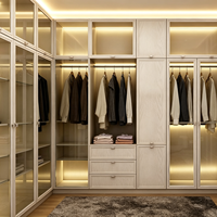 Armoire en bois clair tendance 2026, prête à assembler (RTA), ensemble de meubles de chambre minimalistes, fabrication OEM/ODM sur mesure