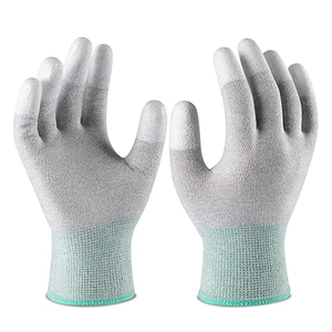 Gants de travail antistatiques ESD, compatibles écrans tactiles, avec bouts des doigts en PU, tricotés sans couture, pour assemblage électronique en salle blanche, certifiés CE - Product Image 1