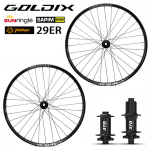 GOLDIX 29 pouces M370 Elbow 32 trous moyeu SUNRINGLE DU30/35 Jantes Rayons SAPIM Fabriquées à la main VTT XC Frein à disque Paire <span class=keywords><strong>de</strong></span> roues en alliage - Product Image 5