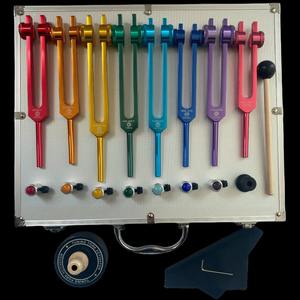 8 warna pelangi garpu Penyelaras gabungan logo kustom <span class=keywords><strong>set</strong></span> garpu penyetelan cetak Laser dengan penolak garpu penyetelan - Product Image 3