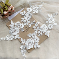 Nouveauté couture à la main coton dentelle blanche applique broderie patchs de fleurs pour vêtements