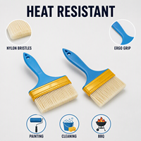 Brosse de nettoyage pour barbecue en nylon à manche plastique, résistante aux hautes températures, anti-chute de poils, vente en gros